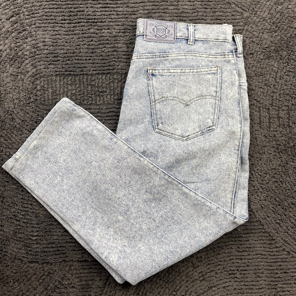 Vintage Levi's Silver Medal Men's 34x26 Jeans USA Acid Wash Straight Leg 90s